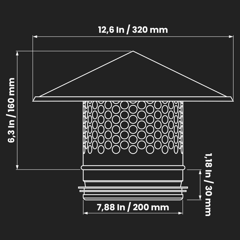 REPA MARKET 8 Inch Round Roof Rain Cap HVAC Vent Galvanized Steel All Weather Chimney Cap Roof Top Round Roof Vent with Rubber Gasket for Perfect Insulation Vent Cover (8'' Inch) - Image 2